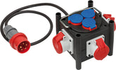 Brennenstuhl Compact Rubber Power Distributor / Rubber Distributor (1m cable, 3x CEE 400V/16A, 3x 230V/16A, construction site use and permanent outdoor use, Made in Germany)